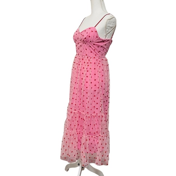 Betsey Johnson Classically Pink Heart Dress Size 4 Valentine's Red Glitter NEW - Picture 11 of 16